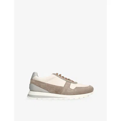 Brunello Cucinelli Suede-leather Olimpo Sneakers In Neutral
