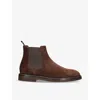 Brunello Cucinelli Dark Brown Suede Leather Ankle Boot In Brown