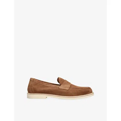 Brunello Cucinelli Mens Brown Penny-strap Suede Loafers Eur 42 / 8 Uk