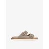 Brunello Cucinelli Buckle-fastened Suede Sandals In Brown/oth