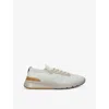 Brunello Cucinelli Knitted Low-top Sneakers In Grey/light