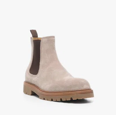 Brunello Cucinelli Suede Ankle Boots In Brown
