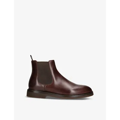 BRUNELLO CUCINELLI MENS BRUNELLO CUCINELLI CONTRAST-STITCH LEATHER CHELSEA BOOTS