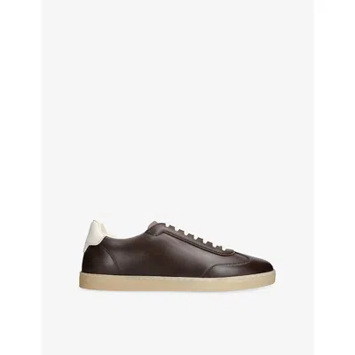 Brunello Cucinelli Coda Di Rondine Leather Sneakers In Brown