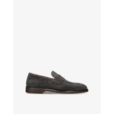 BRUNELLO CUCINELLI MENS GREY/OTHER FLEX PENNY SUEDE LOAFERS EUR 40 / 6 UK