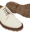 Brunello Cucinelli Mens Leather Lace Ups In White In Neutral