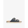 Brunello Cucinelli Mens Navy Two-strap Buckle-embellished Canvas Sandals In Navy
