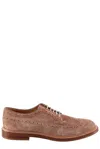 Brunello Cucinelli Man Lace-up Shoes Sand Size 9 Leather In Brown