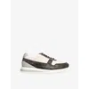 Brunello Cucinelli Flat Sole Leather Sneakers With Suede Insert In White