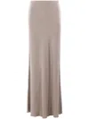 Brunello Cucinelli Mermaid Skirt In Satin In Brown