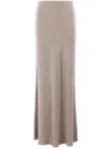 Brunello Cucinelli Mermaid Skirt In Satin In Brown