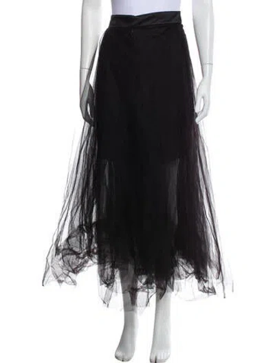 Pre-owned Brunello Cucinelli Mesh Accents Midi Length Skirt In Black