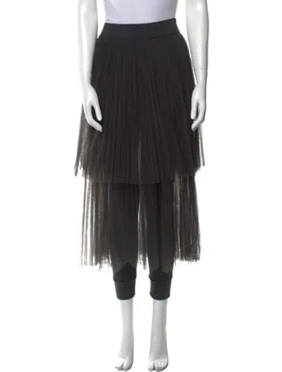 Pre-owned Brunello Cucinelli Mesh Accents Midi Length Skirt W/ Tags In Black