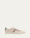 Brunello Cucinelli Mesh And Suede T-toe Sneakers In Oat
