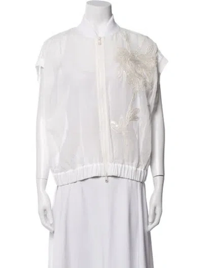 Pre-owned Brunello Cucinelli Mesh Bomber Jacket In Neutrals