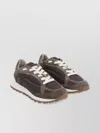 Brunello Cucinelli Mesh Detailing Cotton Sneakers