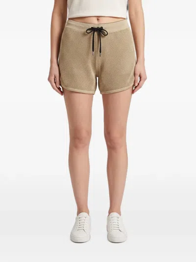 Brunello Cucinelli Mesh Drawstring Shorts In Neutral