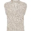 Brunello Cucinelli Open-knit Cotton-blend Sweater Vest In Light Grey