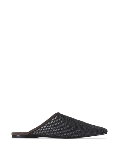 Brunello Cucinelli Mesh Mules In Black