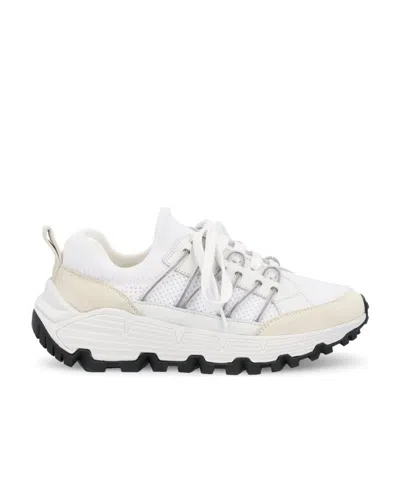 Brunello Cucinelli Mesh-panel Lace-up Sneakers In White