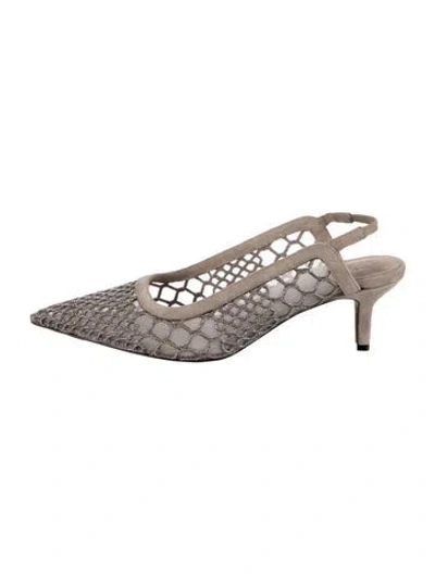 Pre-owned Brunello Cucinelli Mesh Slingback Pumps