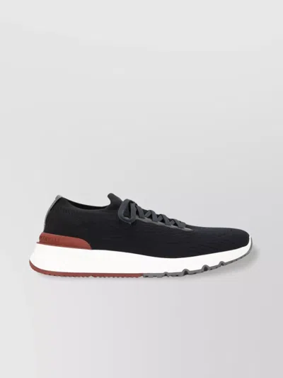 BRUNELLO CUCINELLI MESH SNEAKERS CONTRAST SOLE