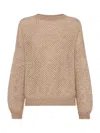 Brunello Cucinelli Mohair-blend Mesh Sweater In Gold