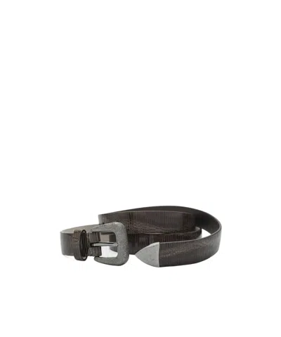 Brunello Cucinelli Metal Buckle Belt In Black