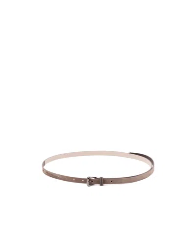 Brunello Cucinelli Metal Buckle Belt In Brown