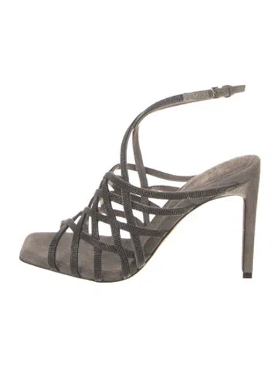Pre-owned Brunello Cucinelli Metal Sandals In Gray