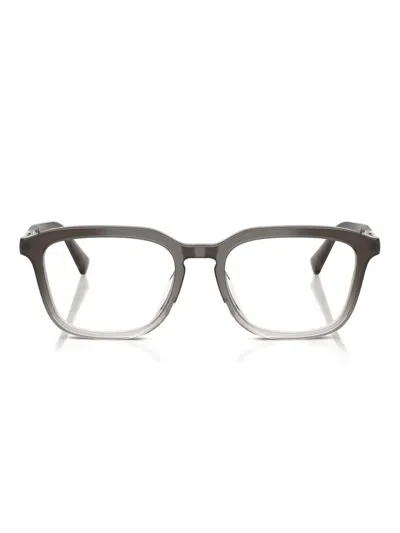 Brunello Cucinelli Metal Square Glasses In Gray
