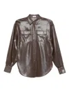 Brunello Cucinelli Metallic-effect Button-down Shirt In Brown