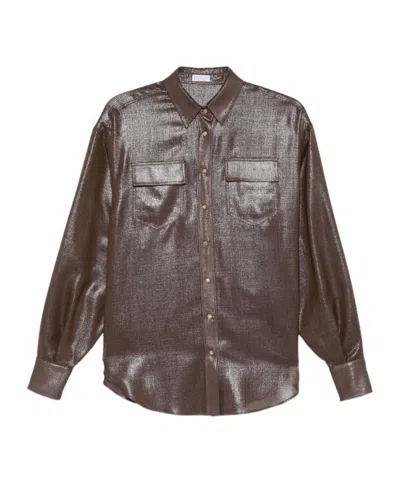 BRUNELLO CUCINELLI METALLIC-FINISH SHIRT