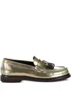 Brunello Cucinelli Metallic-finish Tassel Loafers In Gold