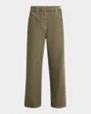 Brunello Cucinelli Metallic Garment Dye Straight-leg Ankle Jeans In C3066 Dark Green