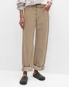Brunello Cucinelli Metallic Garment Dyed Denim Relaxed Straight-leg Pants In C8909 Rope