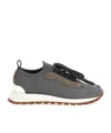 Brunello Cucinelli Metallic Knitted Sneakers In Black