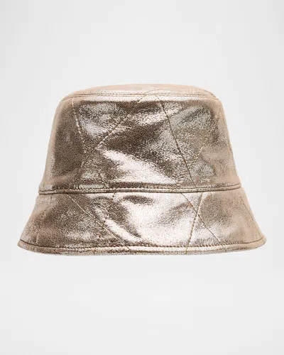 Brunello Cucinelli Metallic Leather Bucket Hat