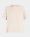 Brunello Cucinelli Metallic Monili-collar Striped Jersey T-shirt In Pink