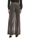 Brunello Cucinelli Metallic Pull-on Wool-blend Pant In Gray