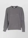 Brunello Cucinelli Metallic Ribbed Crewneck Knitwear With Long Sleeves In Gray