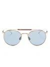 Brunello Cucinelli Metallic Round-frame Sunglasses In 500256
