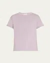 Brunello Cucinelli Metallic Short-sleeve Cashmere Silk T-shirt In Purple Ash