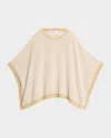 Brunello Cucinelli Metallic Striped Linen Knit Poncho