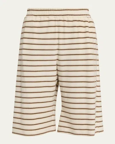 Brunello Cucinelli Metallic Striped Towelling Bermuda Shorts