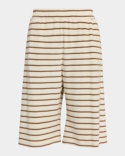 Brunello Cucinelli Metallic Striped Towelling Bermuda Shorts