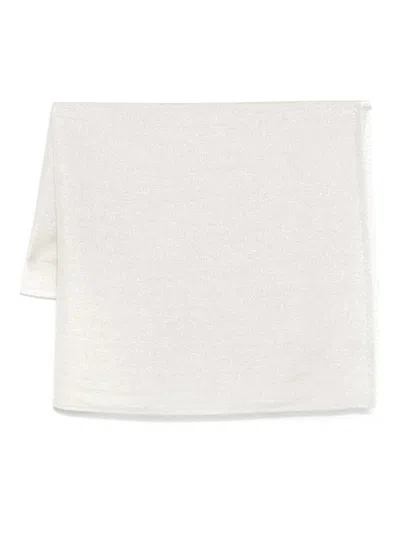 Brunello Cucinelli Metallic-thread Scarf In Weiss