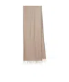 Brunello Cucinelli Women Beige Cashmere And Silk Scarf In Nude