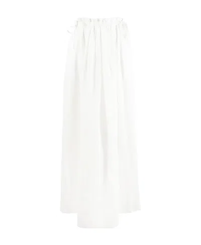 Brunello Cucinelli Metallic-trim Straight Skirt In White