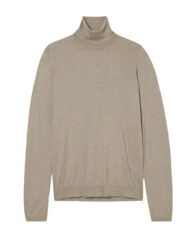 Brunello Cucinelli Metallic Turtleneck Pullover In Brown